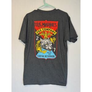 Zero Foxtrot Graphic T Shirt Mens L Gray US Marines Fox Company Chosin Reservoir